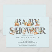 Sweet Woodland Friends Kinderdusche Einladung (Vorne/Hinten)