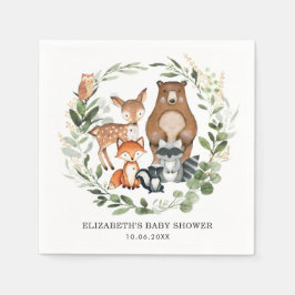 Sweet Woodland Tiere Botanische Vegetation Gold Serviette