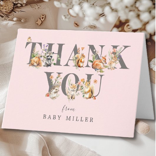 Sweet Woodland Tiere Danke Karte