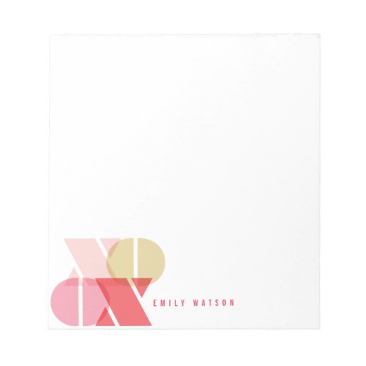 Sweet XOXO Liebe und Kisses Valentinstag Notepad Notizblock (Vorderseite)