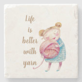Sweet Yarn Lover Acrylic Steinuntersetzer (Vorderseite)