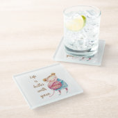 Sweet Yarn Lover Glasuntersetzer (Schrägansicht)