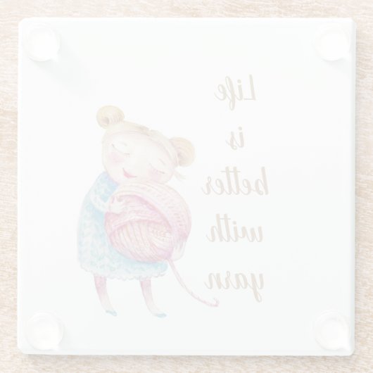 Sweet Yarn Lover Glasuntersetzer (Rückseite)