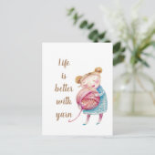 Sweet Yarn Lover Postkarte (Stehend Vorderseite)