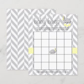Sweet Yellow and Gray Elephant Baby Shower Bingo (Vorne/Hinten)