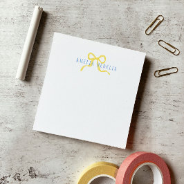 Sweet Yellow Bow Blue Personalisiert Post-it Klebezettel