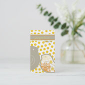 Sweet Yellow Damask Chicks Polka Dots Whimsical Visitenkarte (Stehend Vorderseite)