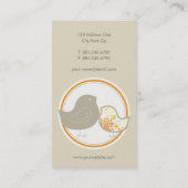 Sweet Yellow Damask Chicks Polka Dots Whimsical Visitenkarte (Rückseite)