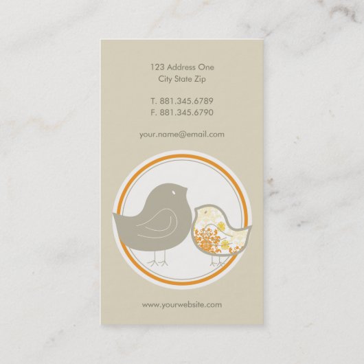 Sweet Yellow Damask Chicks Polka Dots Whimsical Visitenkarte (Rückseite)