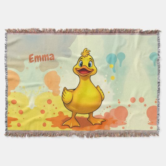 Sweet Yellow Duck Throw Blanket - Personalisierter Decke (Vorderseite)