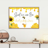 Sweet Yellow Honey Comb Sunflower Bee Baby Dusche Banner