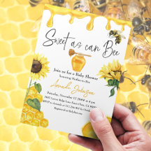 Sweet Yellow Honey Comb Sunflower Bee Baby Dusche