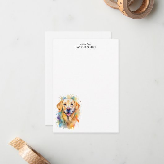 Sweet Yellow Labrador Retriever Custom Vielen Dank Mitteilungskarte (Vorderseite/Rückseite Beispiel)