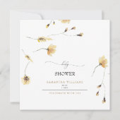 Sweet Yellow Peony Baby Shower Square Einladung (Vorderseite)