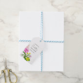 Sweet Yellow Pink Wildblume Script Baby Dusche Geschenkanhänger (Mit Garn)