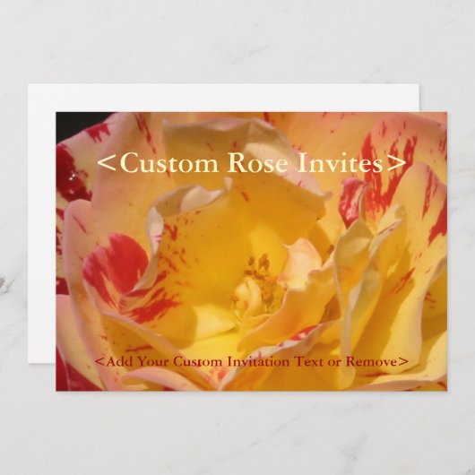 Sweet Yellow Rose Art Custom Party Einladungen (Vorne/Hinten)