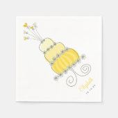 Sweet Yellow Wedgecake Brautparty Party Serviette (Vorderseite)