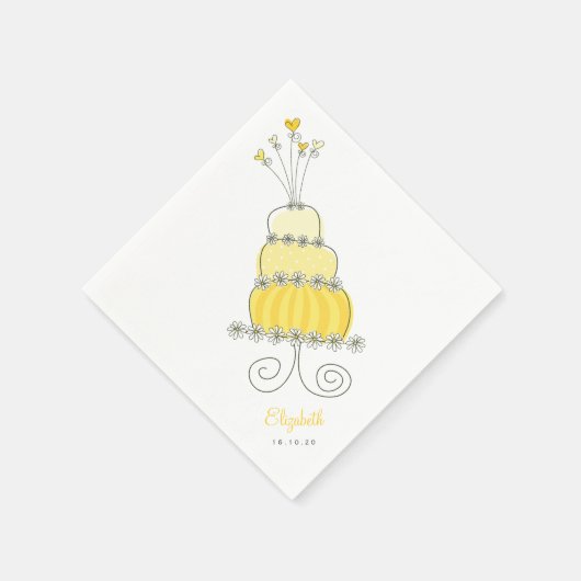 Sweet Yellow Wedgecake Brautparty Party Serviette (Ecke)