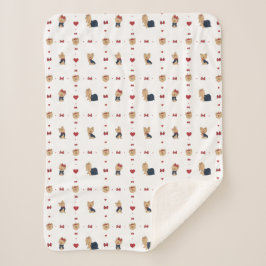 Sweet Yorkies Bows and Hearts - White - Sherpadecke