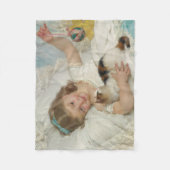 Sweet Young Girl Playing with your Pet Cat (Munier Fleecedecke (Vorderseite)