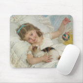 Sweet Young Girl Playing with your Pet Cat (Munier Mousepad (Mit Mouse)