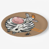 Sweet Zebra Cartoon Design Pappteller (Schrägansicht)