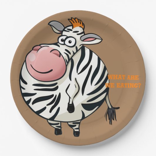 Sweet Zebra Cartoon Design Pappteller (Vorderseite)