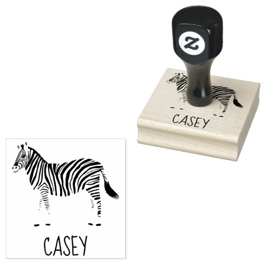 Sweet Zebra Hand Drawn CUSTOMIZE IT Gummistempel (Stempel)
