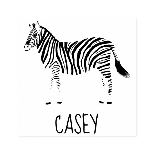 Sweet Zebra Hand Drawn CUSTOMIZE IT Gummistempel (Prägung)