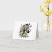 Sweet Zebra mit vielen Blume BLANK Karte (Gelbe Blume)