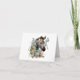 Sweet Zebra mit vielen Blume BLANK Karte