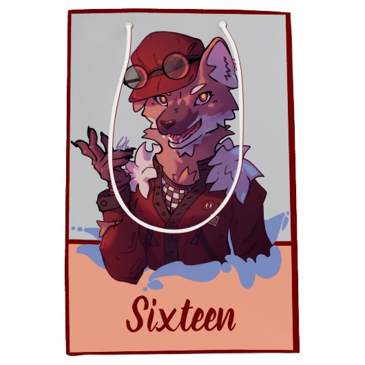 Sweet, Zestien, wolf, anime Mittlere Geschenktüte (Vorderseite)