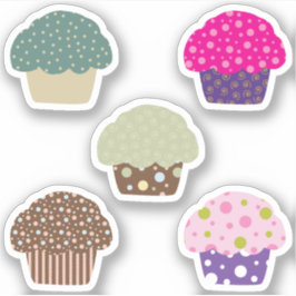 Sweet Zuckerguss Cupcake Illustration Design Aufkleber