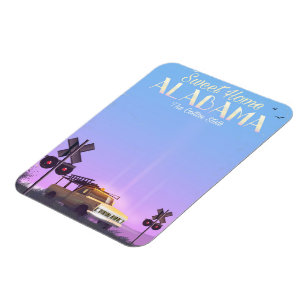 "Sweet Zuhause" Alabama Reiseplakat Magnet