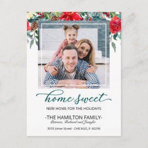 Sweet Zuhause Christmas Moving Announcement Foto Feiertagspostkarte