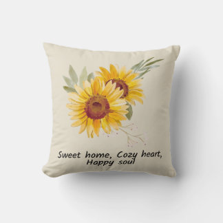 Sweet Zuhause, gemütliches Herz mit Sonnenblumenki Kissen