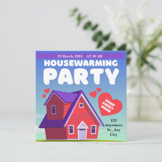 Sweet Zuhause Housewarming Party Einladung (Stehend Vorderseite)
