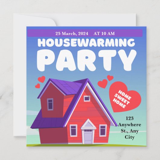 Sweet Zuhause Housewarming Party Einladung (Vorderseite)