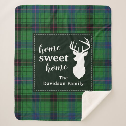 Sweet Zuhause Tartan Davidson Personalisiert Karie Sherpadecke (Vorderseite)