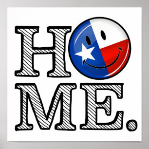 Sweet Zuhause Texas lächelnd Flag Housewarming Poster