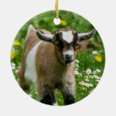 Sweet Zwerg Ziege Kind in Blume Keramik Ornament (Hinten)