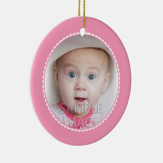 SweetBabyCarrots Babys Erstes Weihnachtsrosa Keramik Ornament (Rechts)