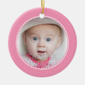 SweetBabyCarrots Babys Erstes Weihnachtsrosa Keramik Ornament (Vorne)