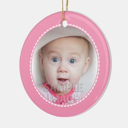 SweetBabyCarrots Babys Erstes Weihnachtsrosa Keramik Ornament (Links)