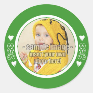 SweetBabyCarrots Whimsical Green Frame Runder Aufkleber