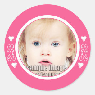 SweetBabyCarrots Whimsical Pink Frame Runder Aufkleber