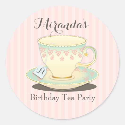 Sweetchic Birthday Teacup Tee Party Sticker (Vorderseite)