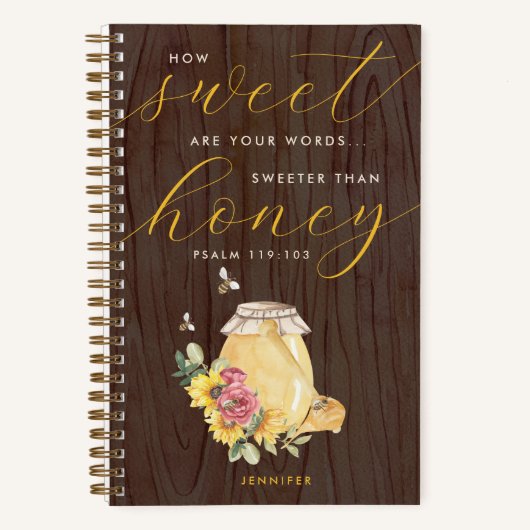 Sweeter als Honey Psalm 119 Scripture Journal Notizblock (Vorderseite)