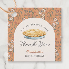 Sweeter als Pie Orange Floral Geburtstag Vielen Da Geschenkanhänger