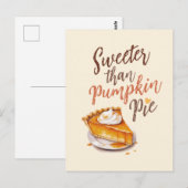 Sweeter als Pumpkin Pie - Fall Pumpkin Gewürzkuche Postkarte (Vorne/Hinten)